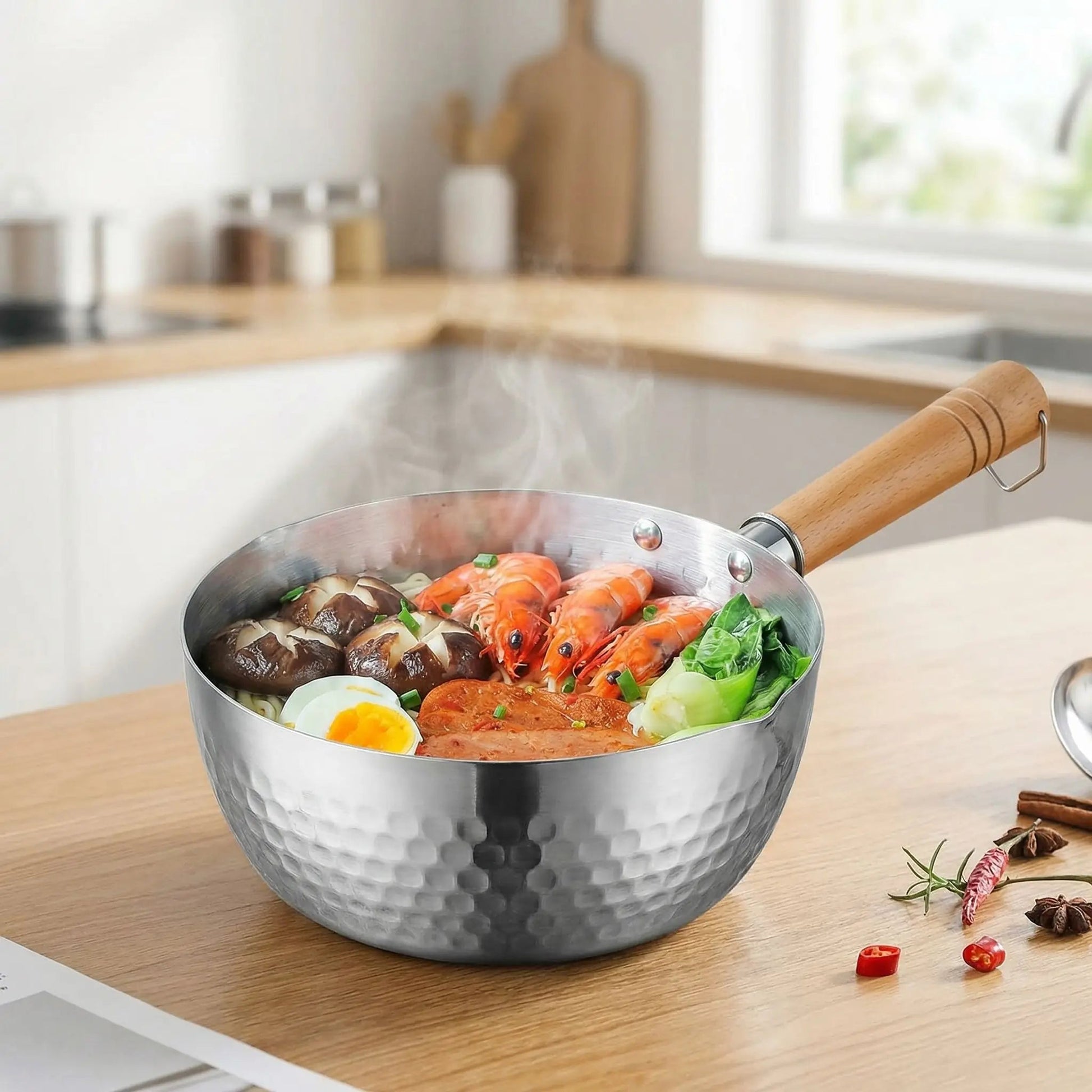 CASSEROLE EN INOX | Durable Manche Bois - Ma - duocuisson