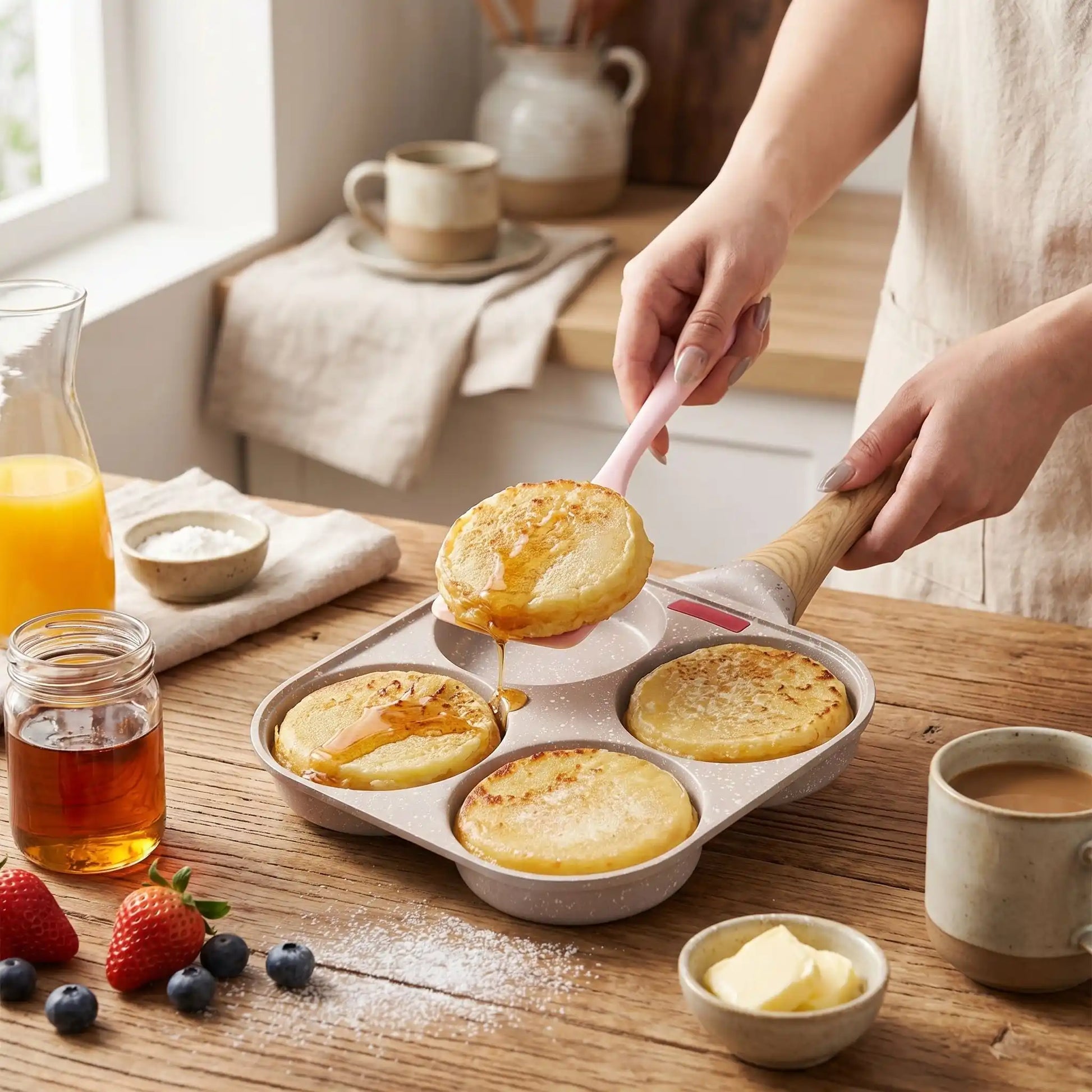 crepiere 4 portions antiadhesive petit dejeuner