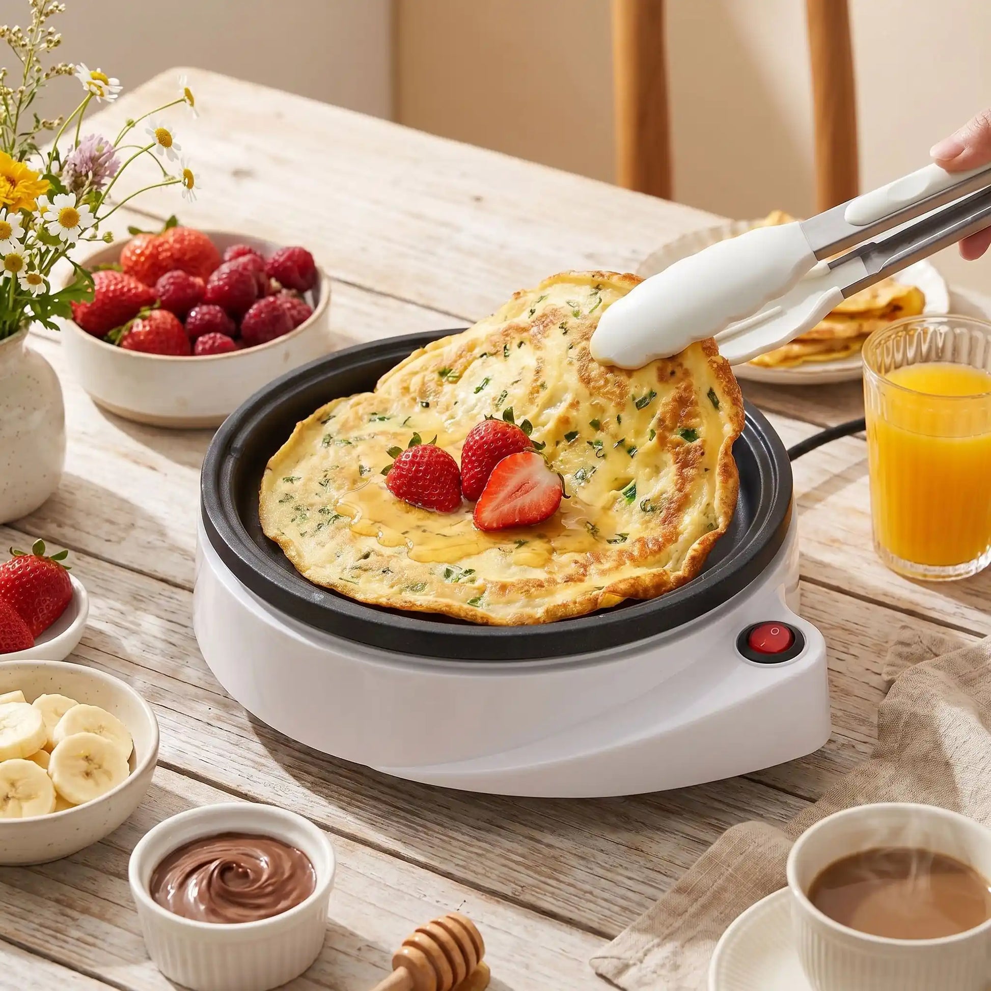crepiere appareil compact cuisson rapide petit dejeuner