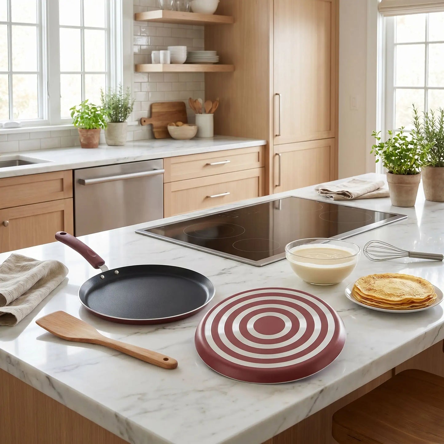 crepiere induction poele a crepes avec accessoire