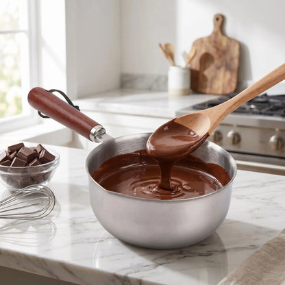 faitout en inox preparation chocolat fondu
