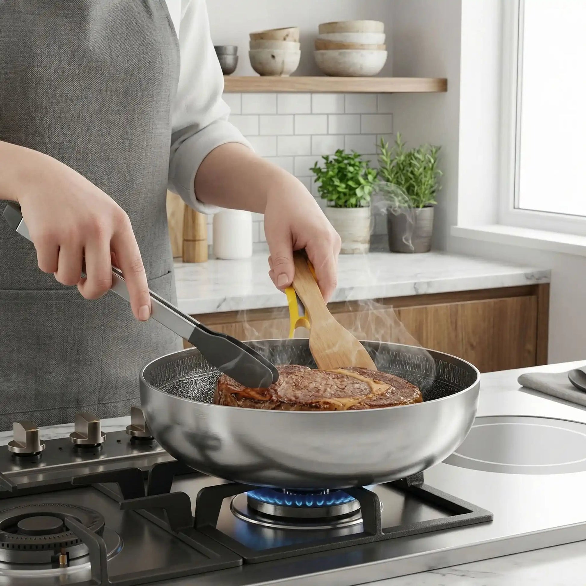 poele inox 18_10 flamme multifonction